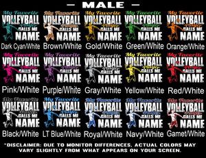 My Favorite Volleyball Player Calls Me Male Color Samples