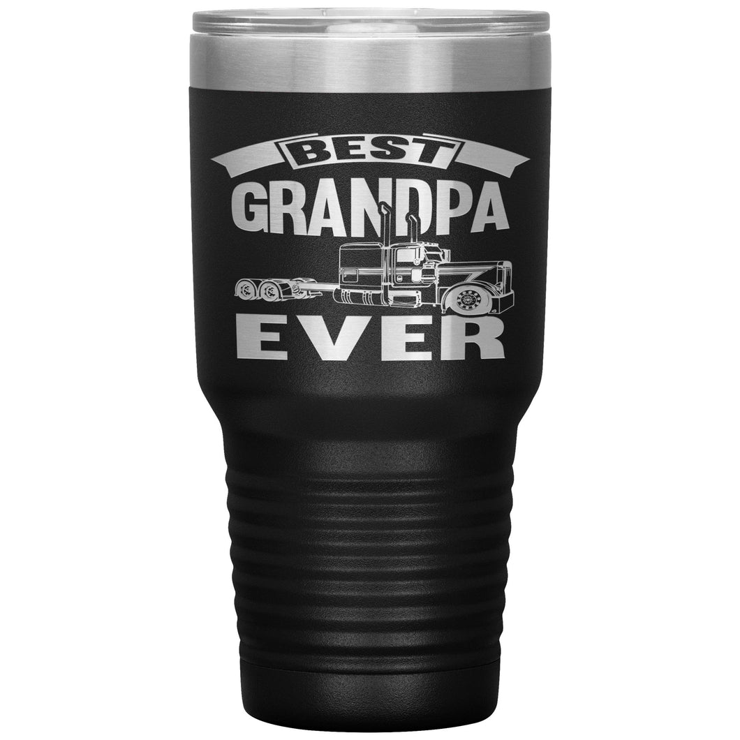 Best Grandpa Ever Trucker Cups 30 Ounce Vacuum Tumbler black