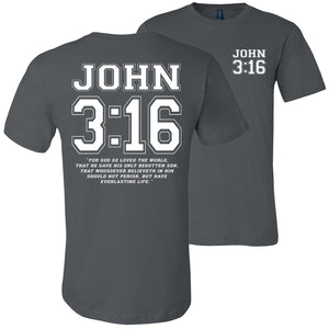 John 3:16 Bible Verse T-Shirt asphalt