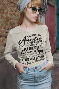 Auntie Llama Shirt | Auntie Bear Shirt | Funny Aunt Long Sleeve Shirts