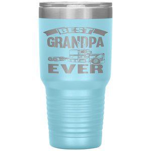 Best Grandpa Ever Trucker Cups 30 Ounce Vacuum Tumbler light blue