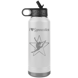 I Love Gymnastics Water Bottle Tumbler white
