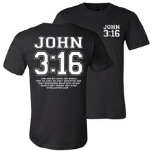 Load image into Gallery viewer, John 3:16 Bible Verse T-Shirt black