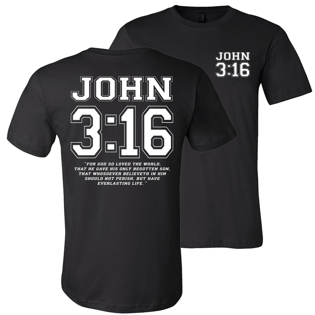 John 3:16 Bible Verse T-Shirt black