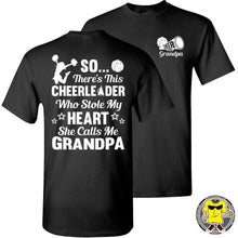 Load image into Gallery viewer, So There&#39;s This Cheerleader Who Stole My Heart She Calls Me Grandpa Cheer Grandpa Shirts black