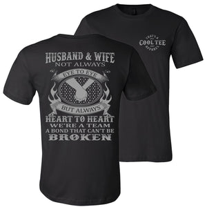 Husband & Wife Eye To Eye Heart To Heart Husband And Wife Shirts black