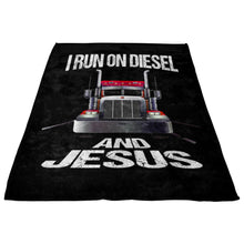 Load image into Gallery viewer, I Run On Diesel And Jesus Trucker Fleece Throw Blanket 2