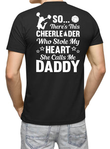 So There's This Cheerleader Who Stole My Heart Daddy Cheer Dad Shirts mock up