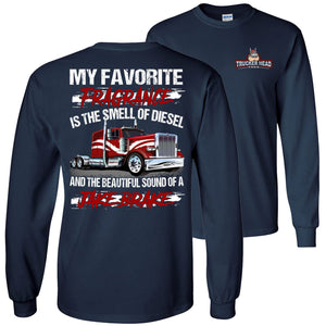 Diesel And Jake Brake Long Sleeve Trucker Shirts navy