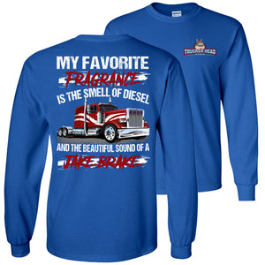 Diesel And Jake Brake Long Sleeve Trucker Shirts royal