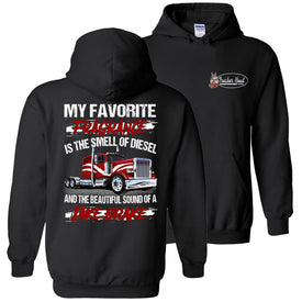 Diesel And Jake Brake Trucker Hoodie black pullover