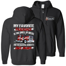 Load image into Gallery viewer, Diesel And Jake Brake Trucker Hoodie black zip up