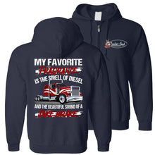 Load image into Gallery viewer, Diesel And Jake Brake Trucker Hoodie navy zip up