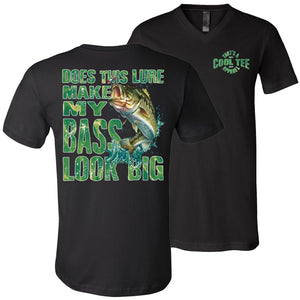 Does This Lure Make My Bass Look Big Funny Fishing Shirts black v-neck
