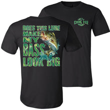 Load image into Gallery viewer, Does This Lure Make My Bass Look Big Funny Fishing Shirts black
