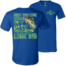 Load image into Gallery viewer, Does This Lure Make My Bass Look Big Funny Fishing Shirts v-neck royal