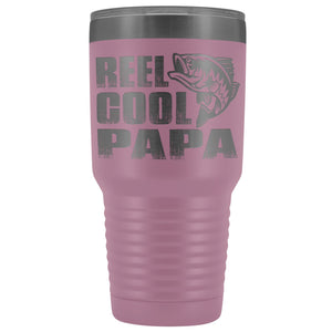 Reel Cool Papa Fishing Papa Tumbler pink