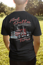Load image into Gallery viewer, Flat Outta Time Flatbedder Trucker Shirt mock up
