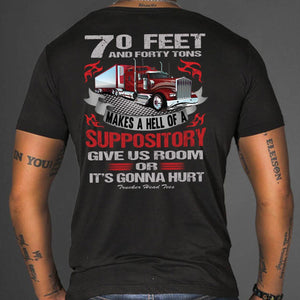 Give Us Room Or It's Gonna Hurt! Funny Trucker Shirts mock up