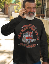 Load image into Gallery viewer, Grandpa The Man The Myth The Legend Trucker LS Shirt