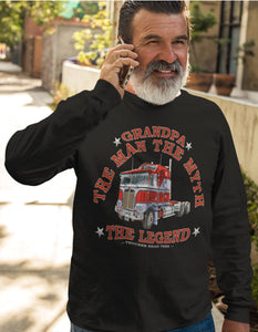 Grandpa The Man The Myth The Legend Trucker LS Shirt