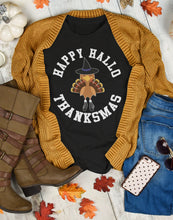 Load image into Gallery viewer, Happy Hallo Thanksmas Funny Holiday Tee Shirt