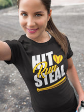 Load image into Gallery viewer, Hit Run Steal Softball T-Shirt
