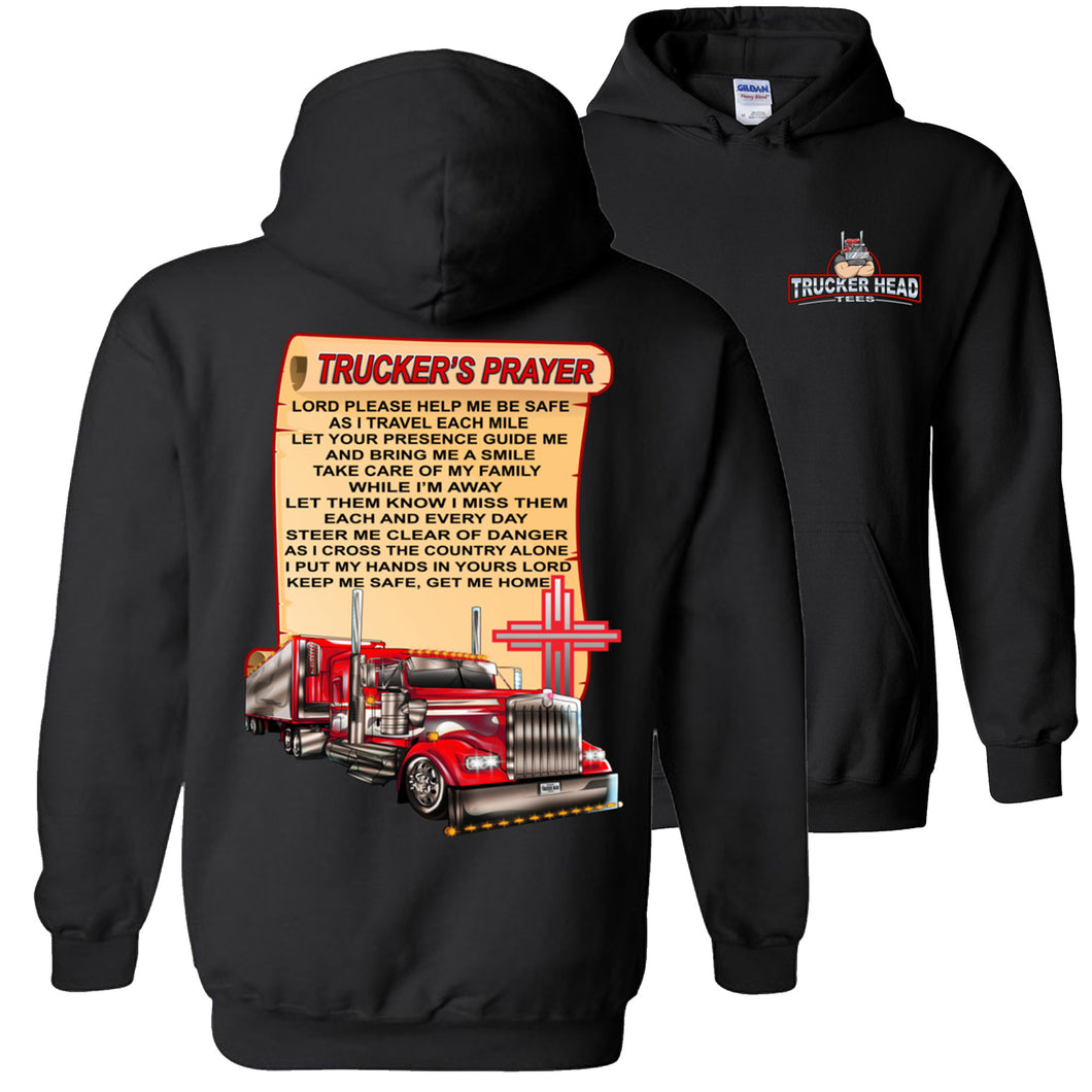 Trucker's Prayer Christian Trucker Hoodie black