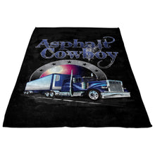 Load image into Gallery viewer, Asphalt Cowboy Trucker Fleece Throw Blanket Pete With Reefer 6