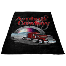 Load image into Gallery viewer, Asphalt Cowboy Trucker Fleece Throw Blanket 2