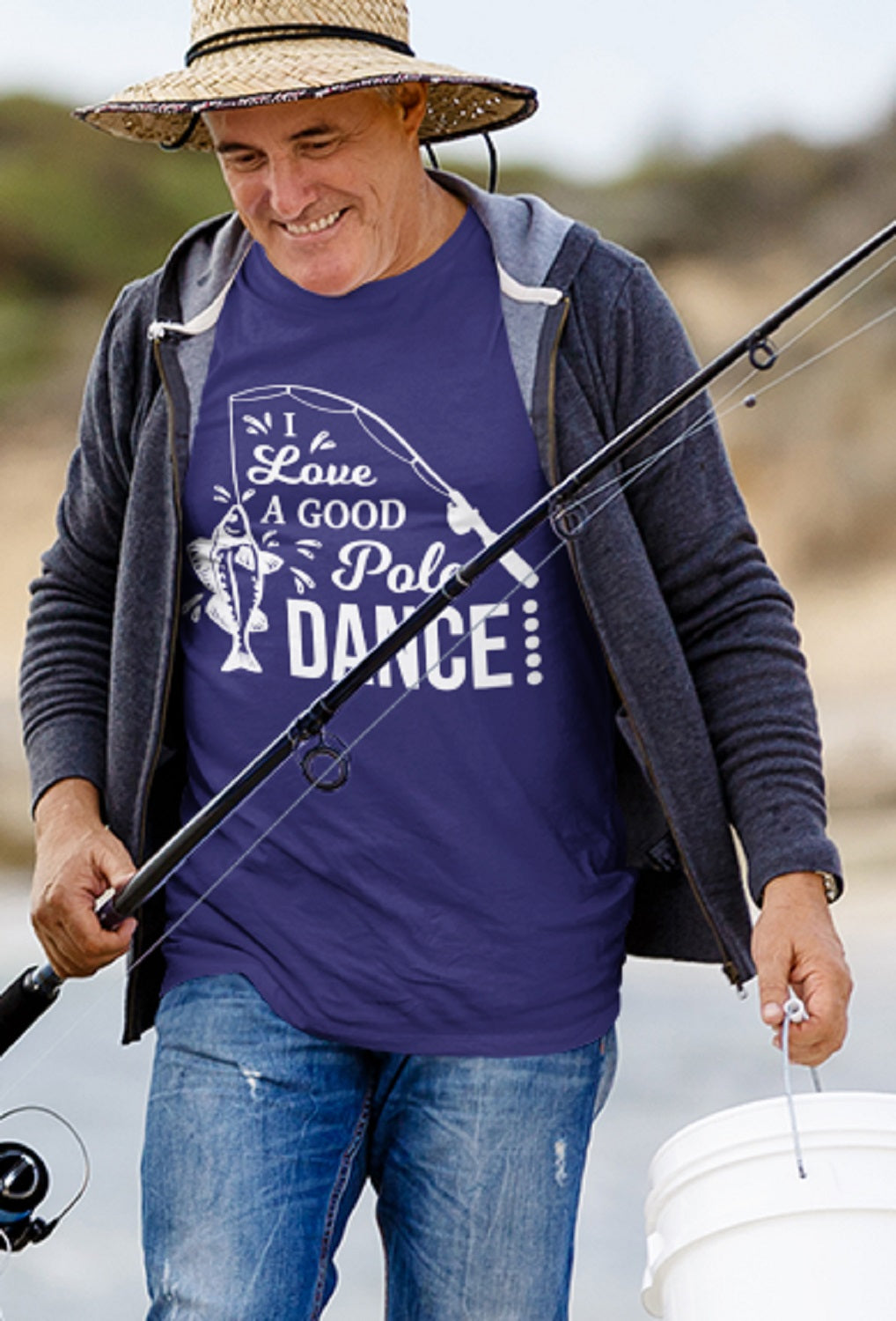  Gotta Love A Good Pole Dance, Fishermen Fishing Fish Angler  T-Shirt : Clothing, Shoes & Jewelry