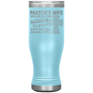 Pastor's Wife Multitasking Ninja Funny Pastor's Wife Tumbler light blue