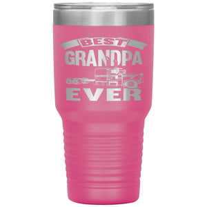 Best Grandpa Ever Trucker Cups 30 Ounce Vacuum Tumbler pink