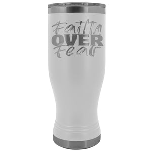 Faith Over Fear 20oz. BOHO Tumbler Christian Travel Coffee Mugs white