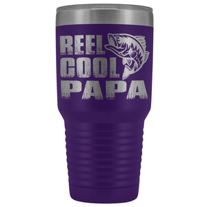 Reel Cool Papa Fishing Papa Tumbler purple