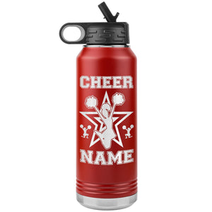 32oz Cheerleading Water Bottle Tumbler, Cheer Gifts red