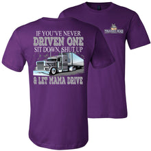 Load image into Gallery viewer, Let Mama Drive Funny Lady Trucker Shirts purple