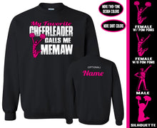 Load image into Gallery viewer, Cheer Memaw Sweatshirt, My Favorite Cheerleader Calls Me Memaw