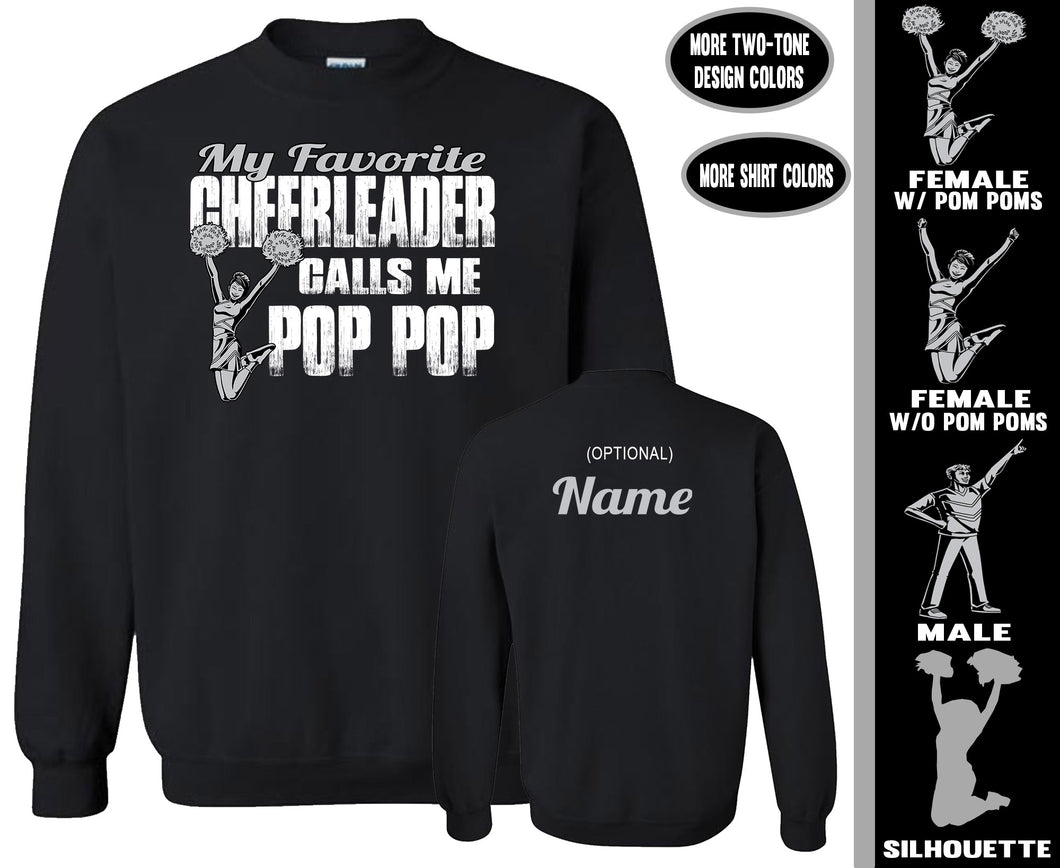 Cheer Pop Pop Sweatshirt, My Favorite Cheerleader Calls Me Pop Pop