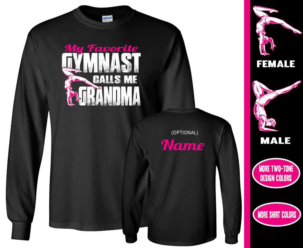 My Favorite Gymnast Calls Me Grandma Gymnastics Grandma Shirts LS