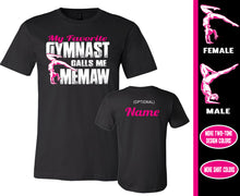 Load image into Gallery viewer, Gymnastics Memaw Shirt | My Favorite Gymnast Calls Me Memaw