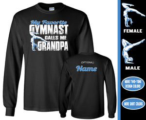 My Favorite Gymnast Calls Me Grandpa Gymnastics Grandpa Shirts LS