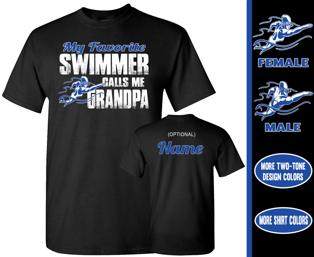 Swim Grandpa Shirt | My Favorite Swimmer Calls Me Grandpa