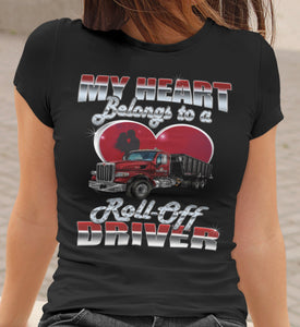 My Heart Belongs To A Roll-Off Driver Wife T-shirt