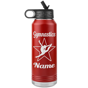 32oz Gymnastics Water Bottle Tumbler red