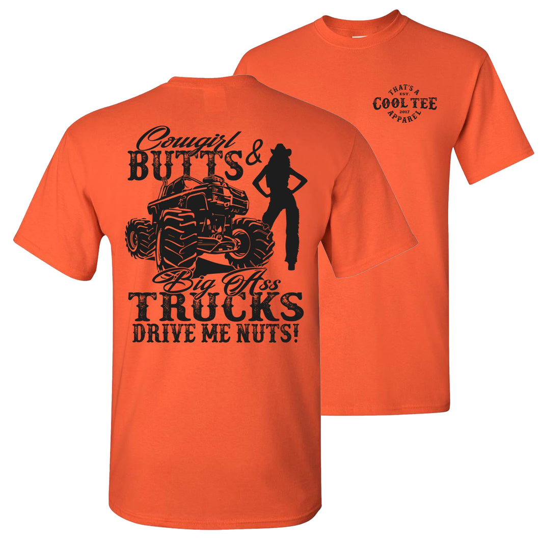 Cowgirl Butts & Big Ass Trucks Country Cowboy T Shirt orange