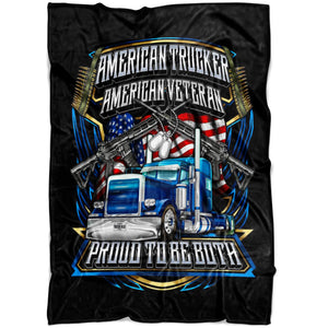 American Trucker American Veteran Trucker Throw Blanket