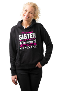 Proud Sister Of A Flippin Awesome Gymnast Gymnastics Sister Hoodie mock up