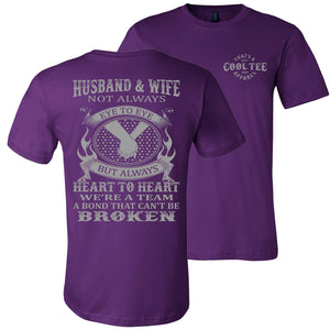 Husband & Wife Eye To Eye Heart To Heart Husband And Wife Shirts purple