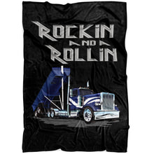Load image into Gallery viewer, Rockin And A Rollin Trucker Fleece Throw Blanket